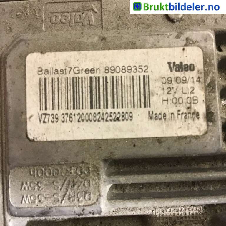 Styreenhet xenon/ballast til Volvo S60 2014-2019 (Type II, Fase 2)  (VOLVO||89089352)