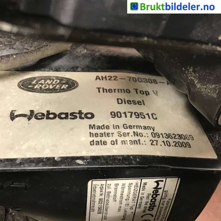 Dieselvarmer til Land Rover Range Rover Sport 2005-2013  (LAND-ROVER|LR013937|9017951C|AH22-70G308-AC)