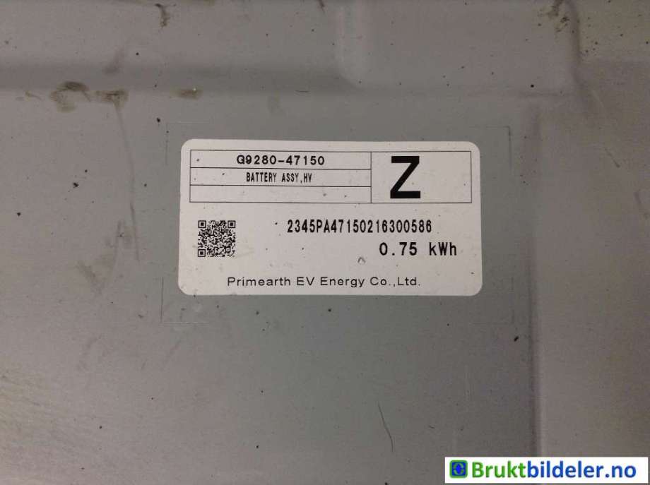 Batteripakke elbil til Toyota C-HR 2016-->>  (TOYOTA|G9280-47150|)