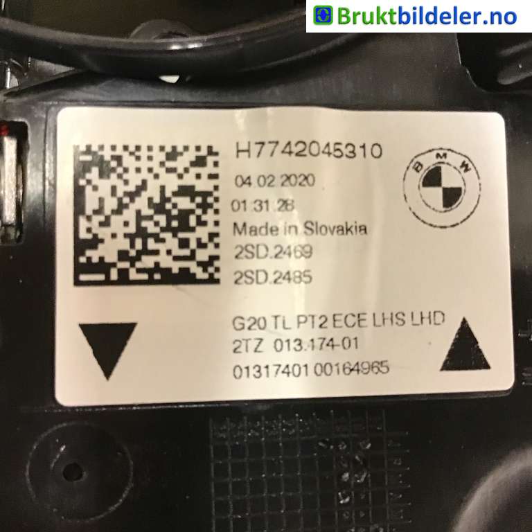 Baklykt venstre indre til BMW 3-Serie 2018-->> (G20) (G20) (BMW|63 21 7 420 453|H7742045310|)