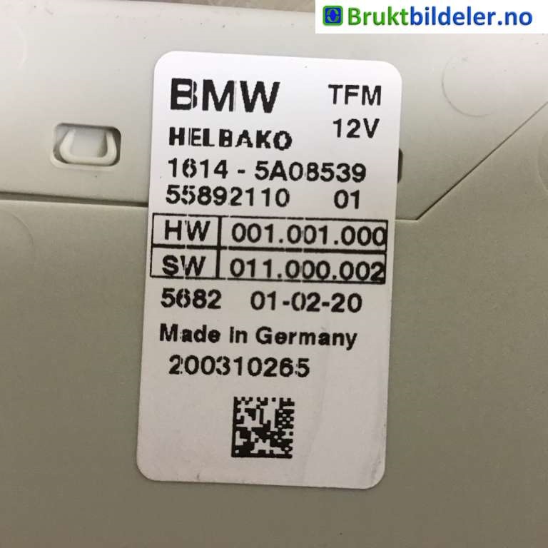 Styreenhet drivstoffpumpe til BMW 3-Serie 2018-->> (G20) (G20) (BMW|16 14 5 A08 539|55892110|)