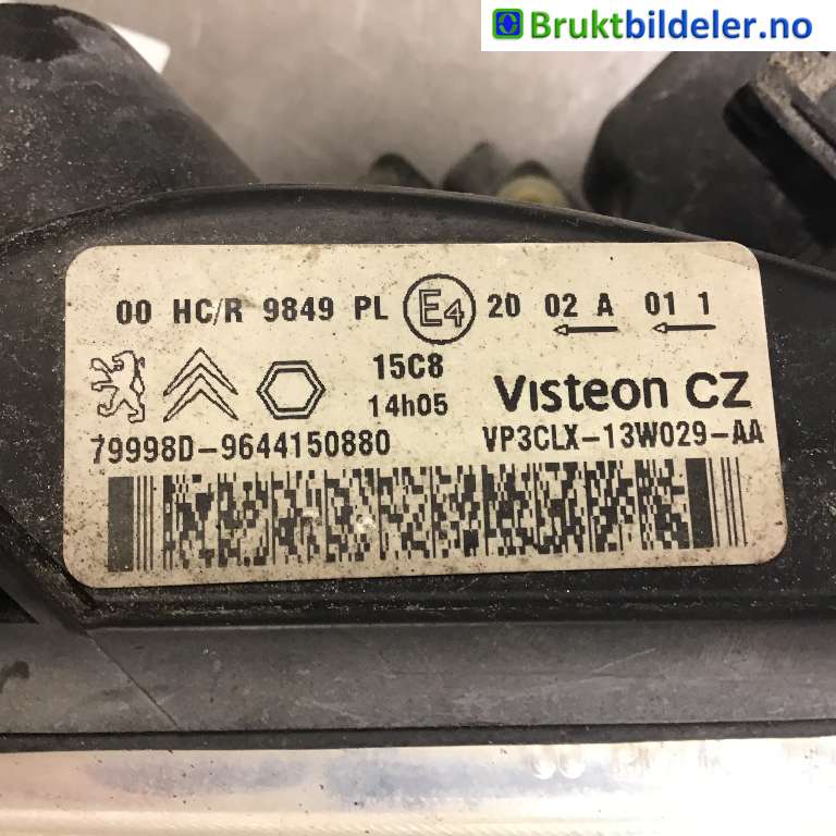 Frontlykt høyre halogen til Citroën Berlingo 2002-2008 (Type I, Fase 2)  (CITROEN|96 441 508 80|79998D|)