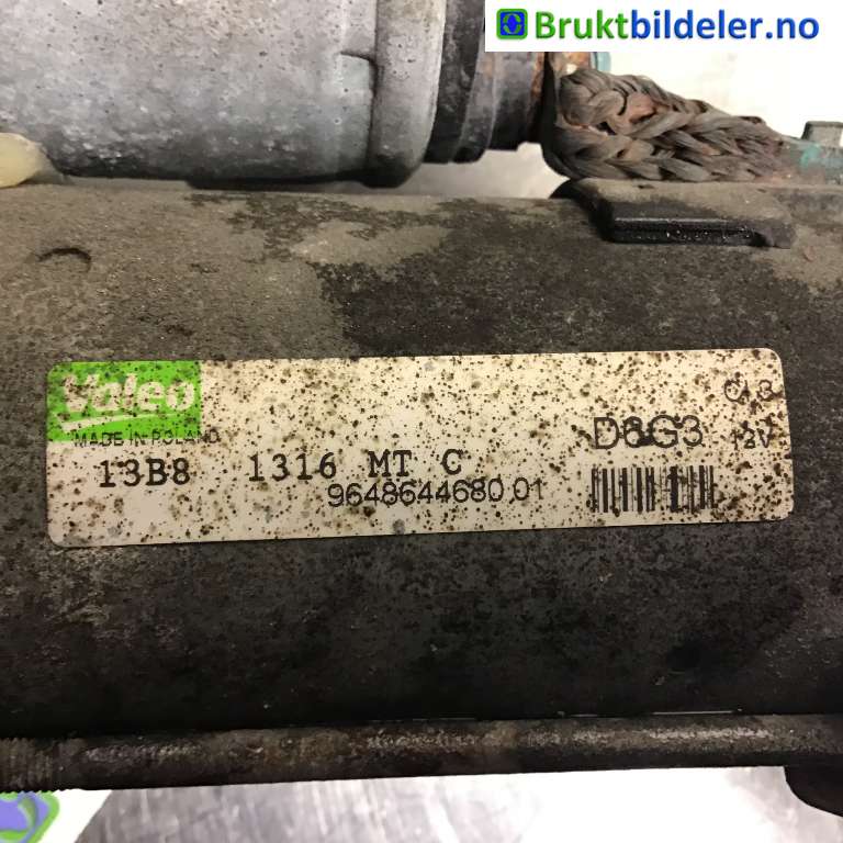 Starter til Citroën Berlingo 2002-2008 (Type I, Fase 2) (CITROEN|96 486 446 80|13B8 1316 MT|)