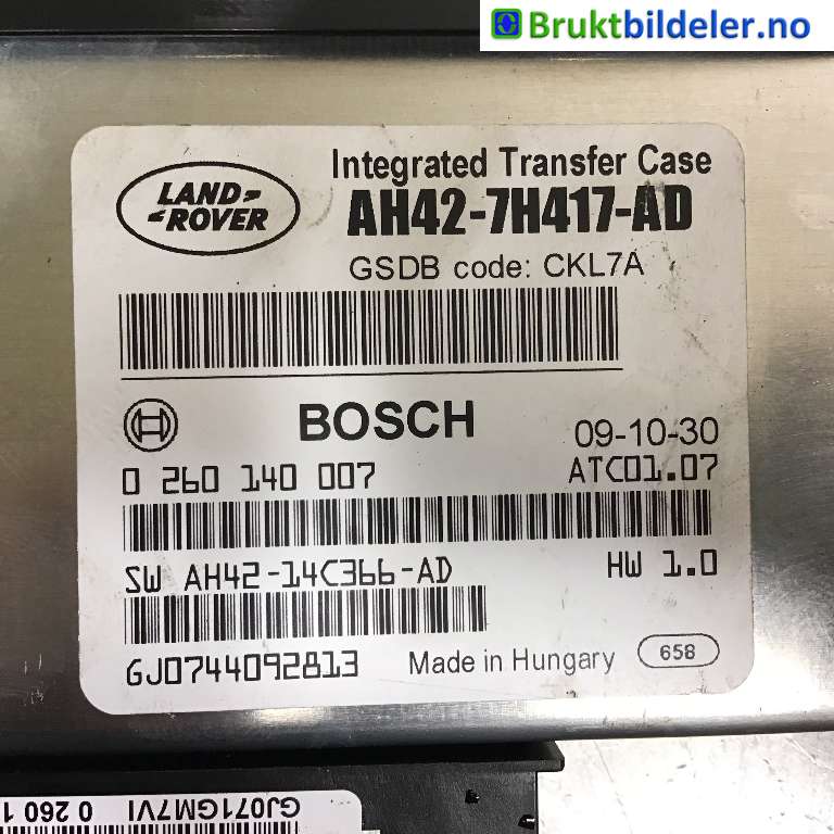 Styreenhet girkasse til Land Rover Range Rover Sport 2005-2013 (LAND-ROVER|LR010752|0 260 140 007|AH427H417AD)