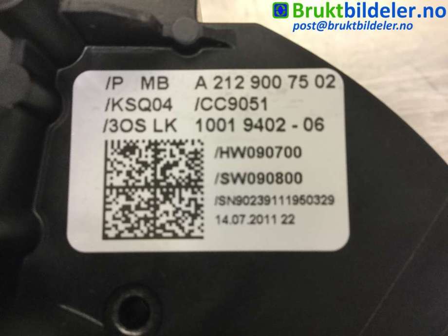 Airbag slepering til Mercedes C-Klasse 2011-2014 (Fase 2) (W204) (W204) (MERCEDES|A 212 900 75 02|1001 9402-06|)