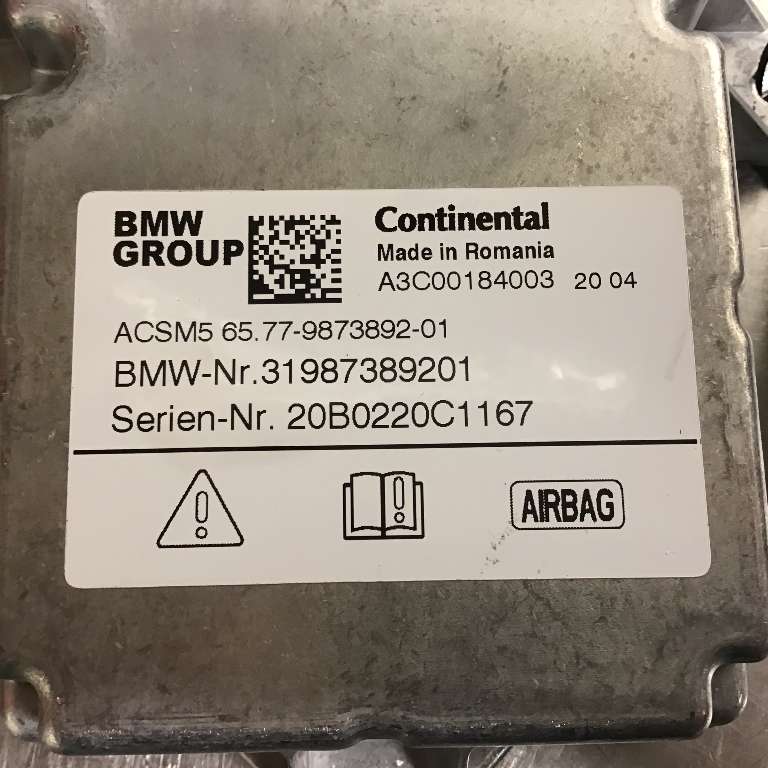 Airbag elektronikk til BMW 3-Serie 2018-->> (G20) (G20) (BMW|31 98 7 389 201|A3C00184003|)
