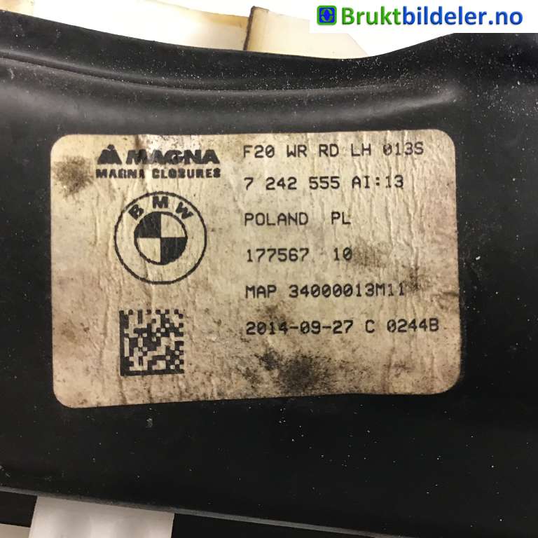Ruteheis venstre bak til BMW 1-Serie 2011-2015 (Fase 1) (F20/F21) (F20/F21) (BMW|7 242 555|177567 10|)