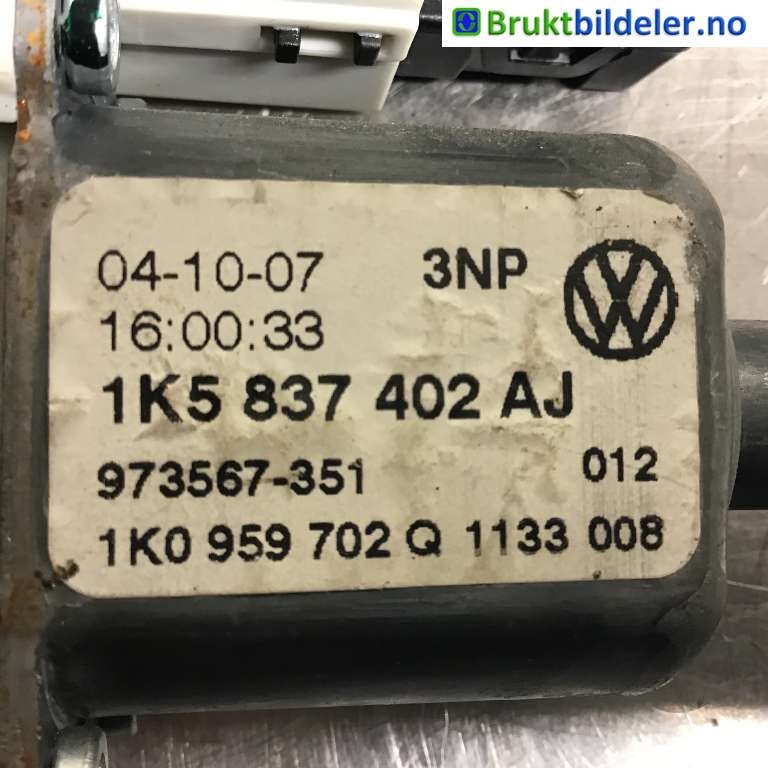 Ruteheis høyre foran til VW Golf V, Combi 2003-2008  (VOLKSWAGEN|1K5 837 402 AJ|973567-351|1K0 959 792 M)