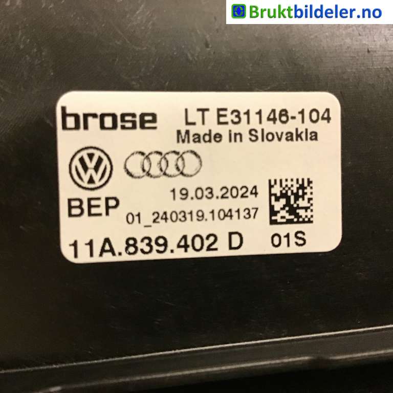 Ruteheis høyre bak til VW ID.4 2020-->> (VOLKSWAGEN|11A 839 402 D|E31146-104|)
