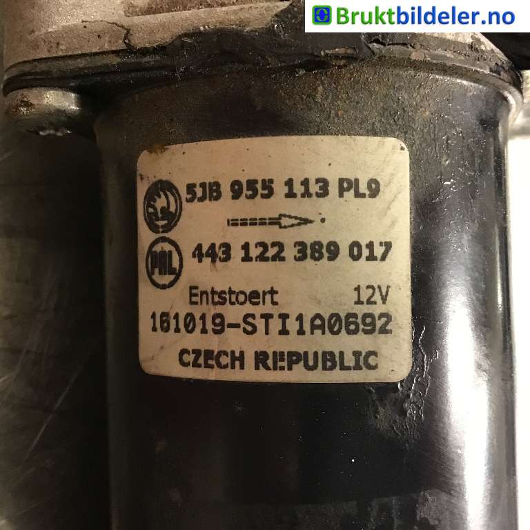 Viskermotor frontrute til Škoda Fabia 2014-2021 (Type III) (SKODA|5JB 955 113|443 122 389 017|)