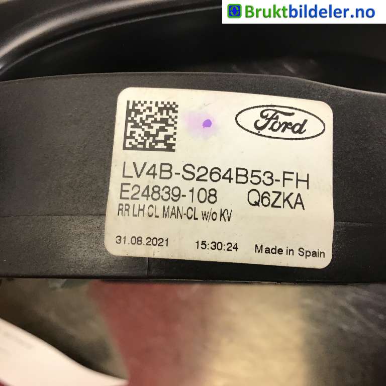 Dørhåndtak utv venstre bak til Ford Kuga 2019-->> (Type III) (FORD|LV4B-S264B53-FH|E24839-108|)