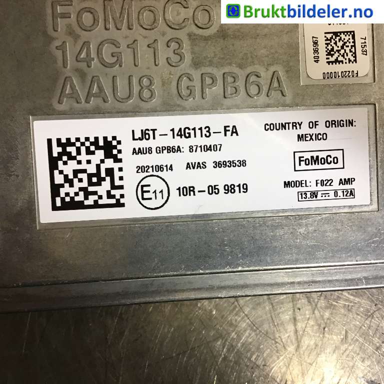 Styreenhet cruisekontroll til Ford Kuga 2019-->> (Type III)  (FORD|LJ6T-14G113-FA|3693538|)