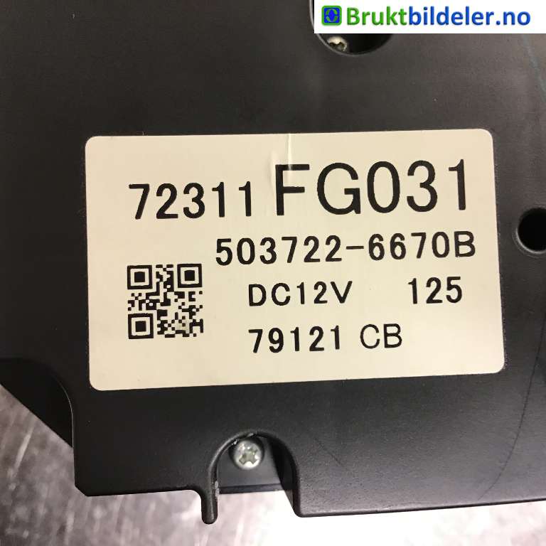 Varmeapparat betjening til Subaru Impreza 2008-2012 (Type III)  (SUBARU|72311FG031|503722-6670B|)