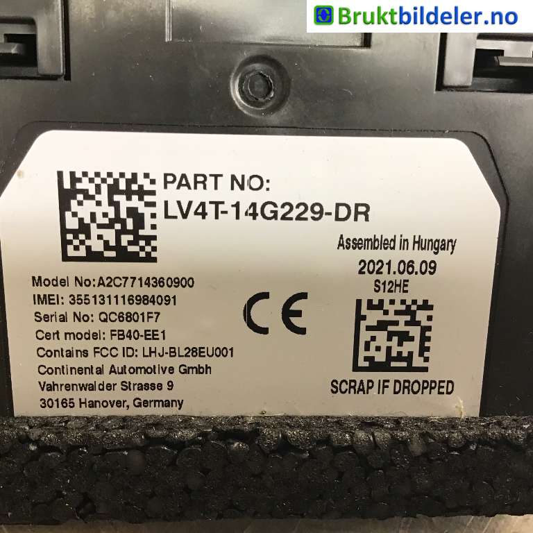 Styreenhet diverse til Ford Kuga 2019-->> (Type III) (FORD|LV4T-14G229-DR|A14245997|)