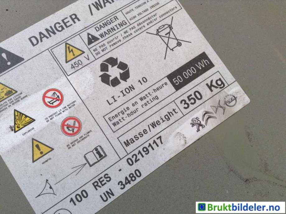 Batteripakke elbil til Peugeot 208 2019-->> (Type II) (PEUGEOT|16 890 949 80|)