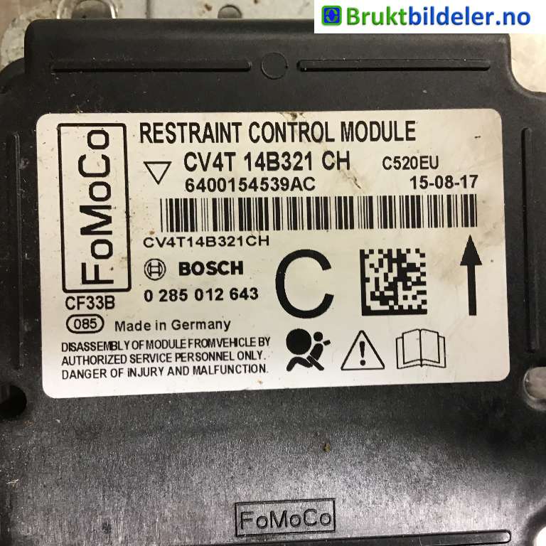 Airbag elektronikk til Ford Kuga 2013-2019 (FORD|CV4T-14B321-CH|0 285 012 643|)
