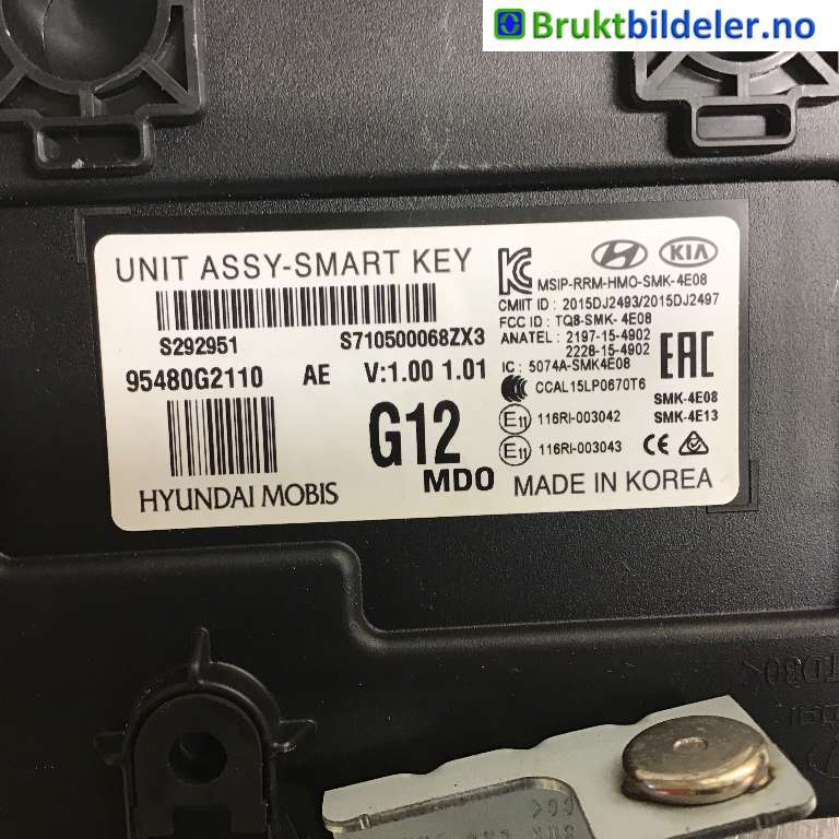 Styreenhet nøkkelfri/keyless til Hyundai Ioniq Electric 2016-2019 (Fase 1) (HYUNDAI|95480-G2110|)