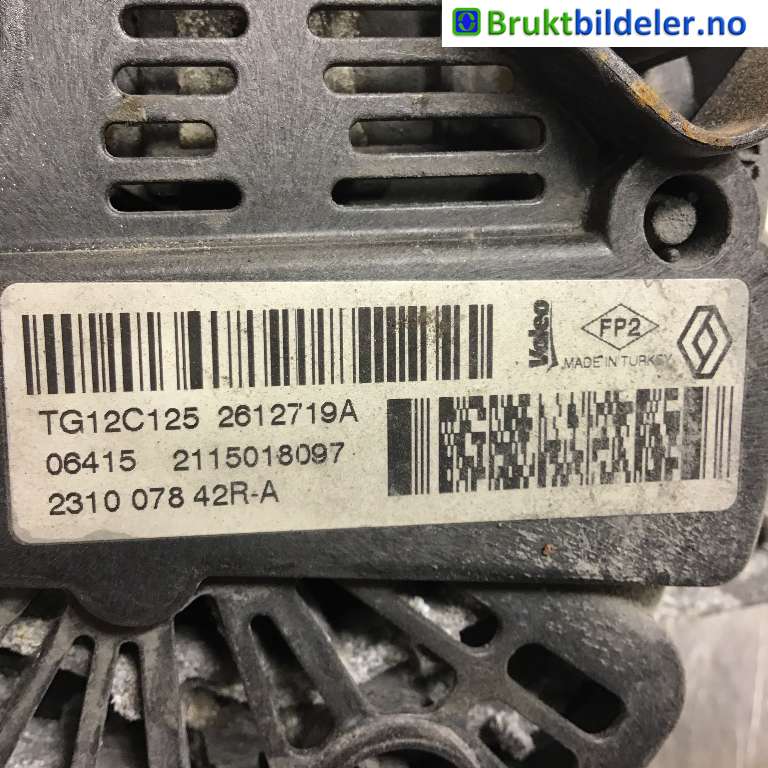 Dynamo til Renault Captur 2013-2020 (Type I)  (RENAULT|231005079R|2612719A|)