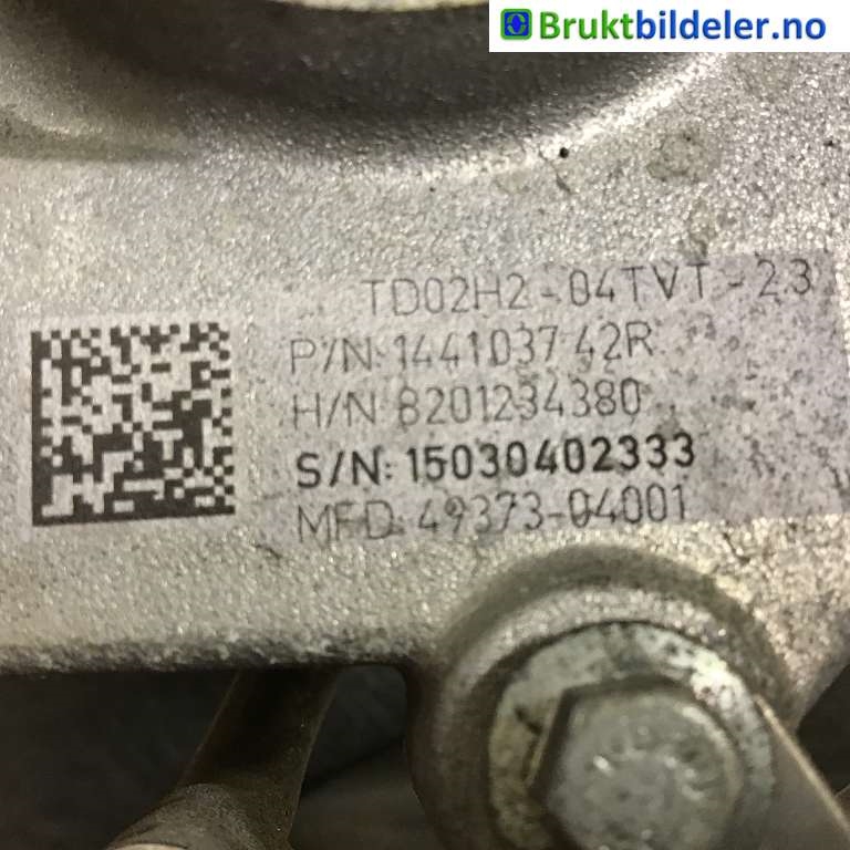 Turbo til Renault Captur 2013-2020 (Type I)  (RENAULT|144103742R|TD02H2-04TVT-23|)