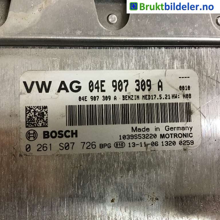 Styreenhet motor til VW Golf VII 2012-2017 (Fase 1)  (VOLKSWAGEN|04E 907 309 A|0 261 S07 726|)