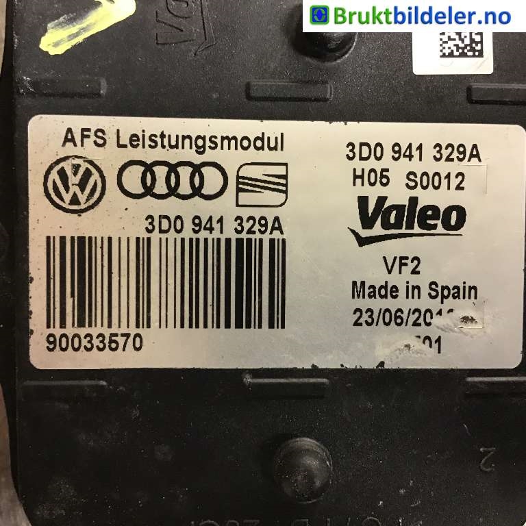 Styreenhet xenon/ballast til VW Golf VII 2012-2017 (Fase 1)  (VOLKSWAGEN|3D0 941 329A|90033570|)