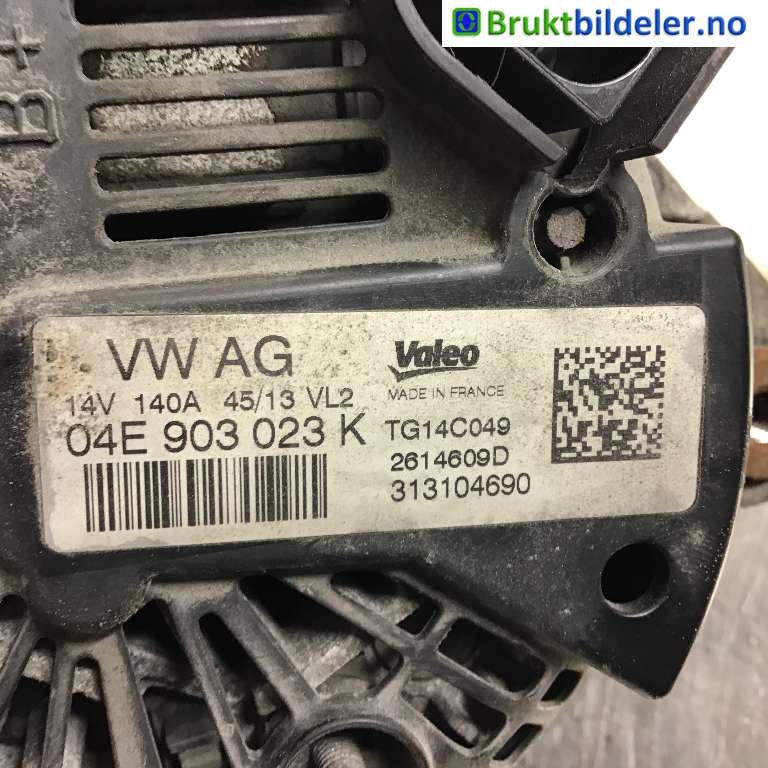 Dynamo til VW Golf VII 2012-2017 (Fase 1)  (VOLKSWAGEN|04E 903 023 K|2614609D|)