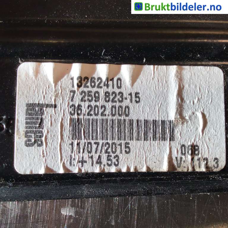 Ruteheis venstre foran til BMW 3-Serie 2012-2018 (F30/F31/F34) (F30/F31/F34) (BMW|7 259 823-15|132624 10|)