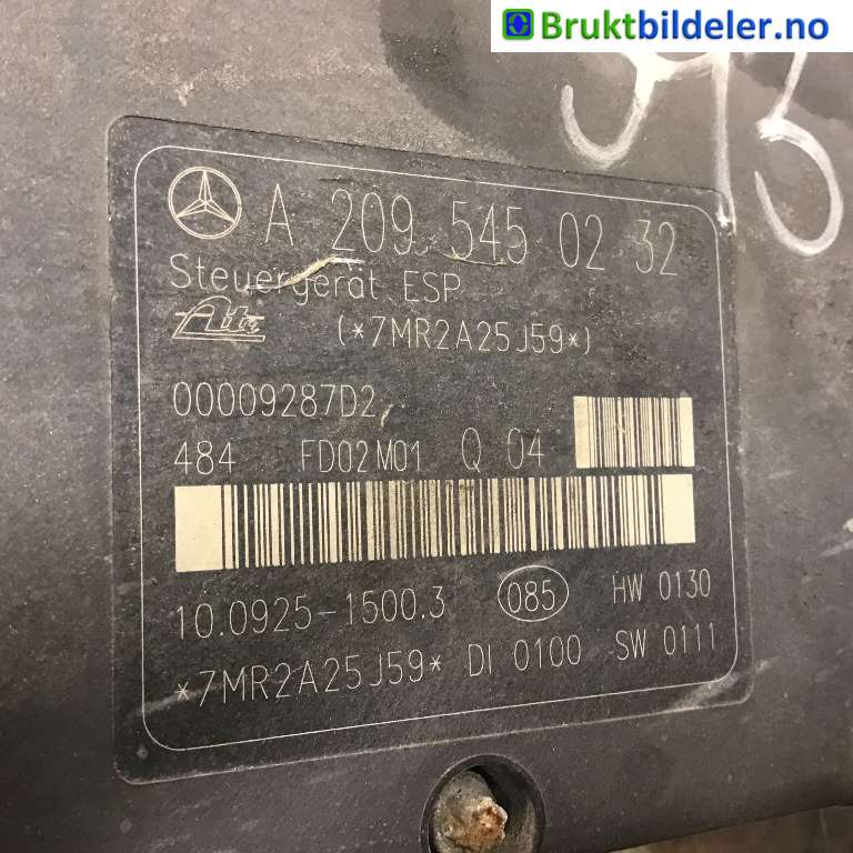 ABS sentral til Mercedes CLK 2002-2009 (C209) (C209) (MERCEDES|A 003 431 94 12|10.0204-0251.4|A 209 545 02 32)