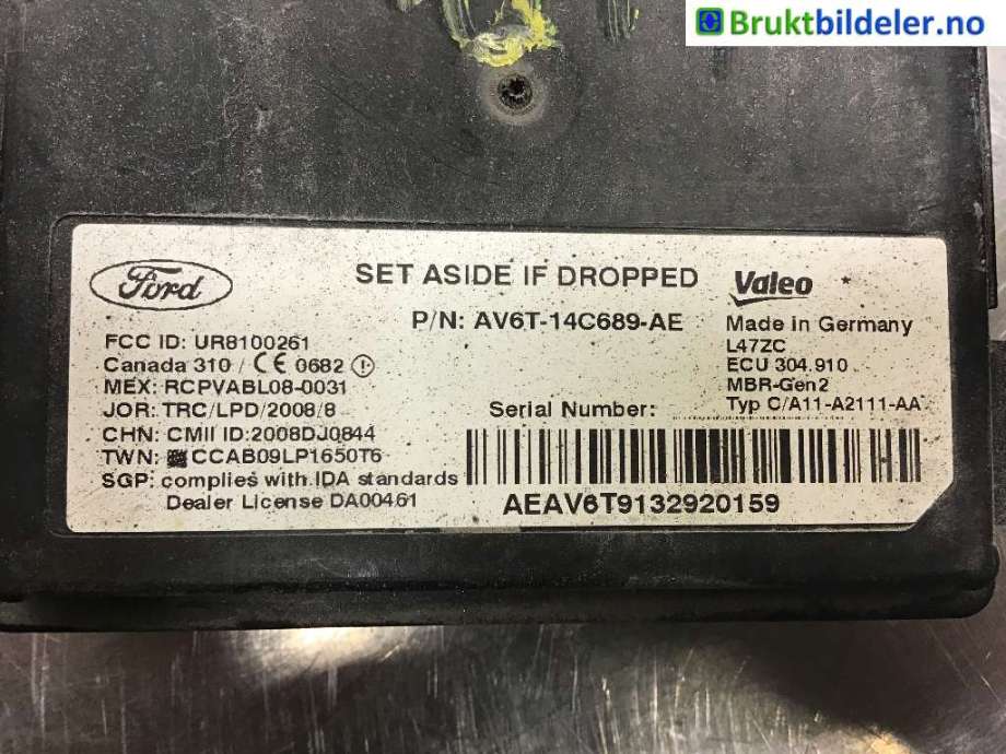 Sensor radar til Ford C-Max 2010-2015 (Type II, Fase 1)  (FORD|AV6T-14C689-AE|L47ZC|)