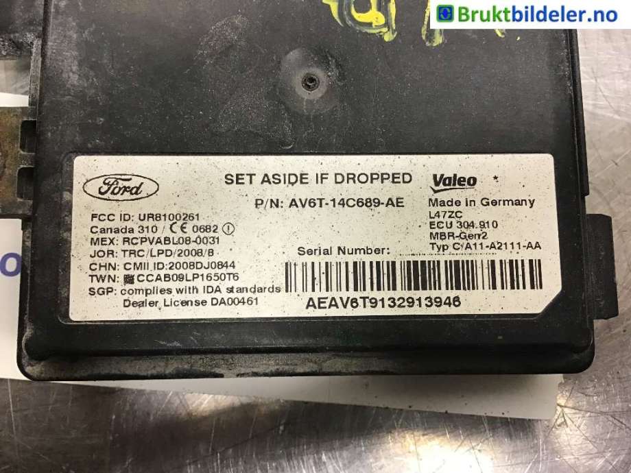 Sensor radar til Ford C-Max 2010-2015 (Type II, Fase 1)  (FORD|AV6T-14C689-AE|L47ZC|)