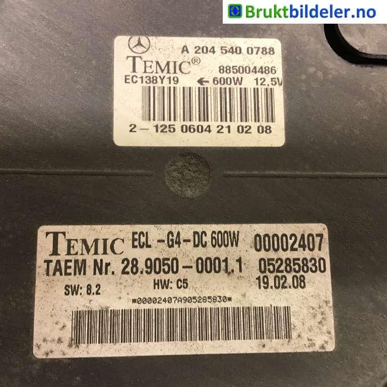 Kjølevifte til Mercedes C-Klasse 2007-2011 (Fase 1) (W204) (W204) (MERCEDES|A 204 540 07 88|885004486|)
