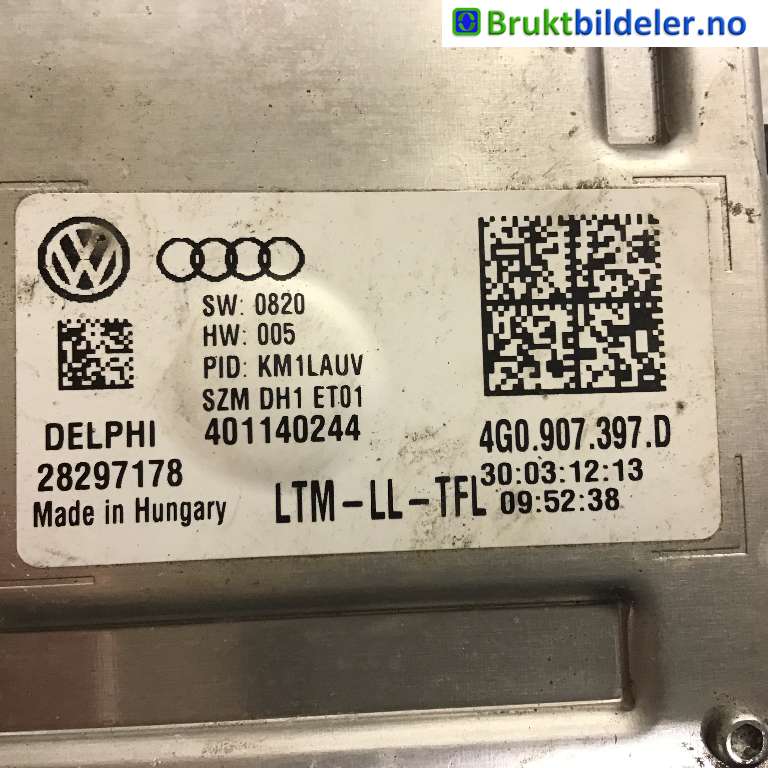 Styreenhet xenon/ballast til Audi A5 2007-2016 (Type I)  (AUDI|4G0 907 697 D|28297178|)