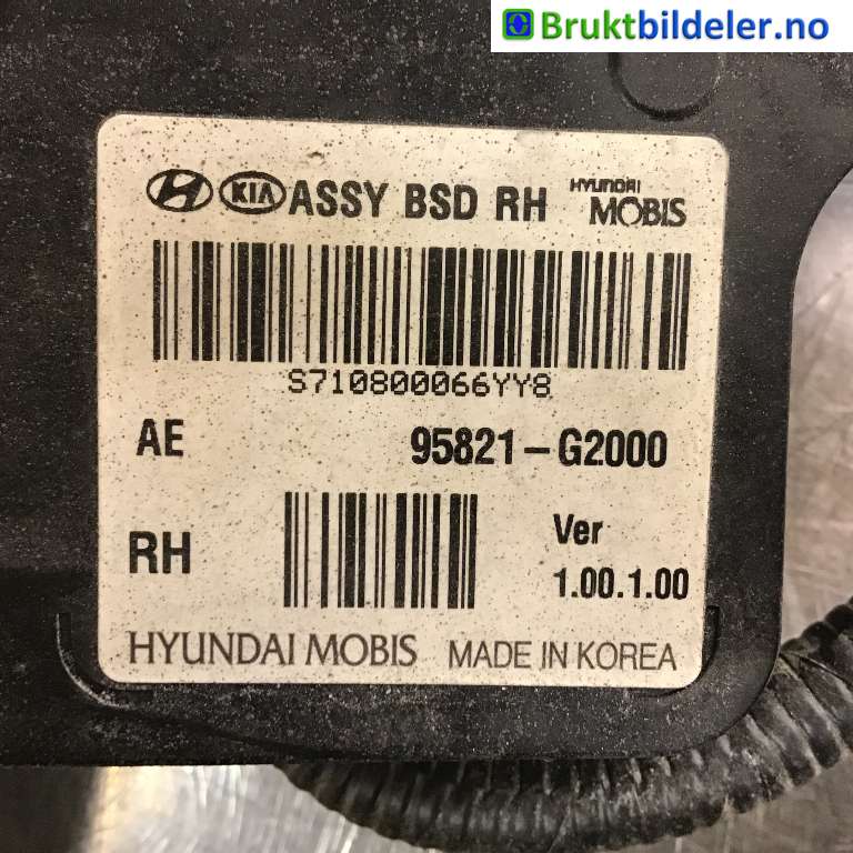 Sensor radar til Hyundai Ioniq Electric 2016-2019 (Fase 1) (HYUNDAI|95821-G2000|S710800066YY8|)