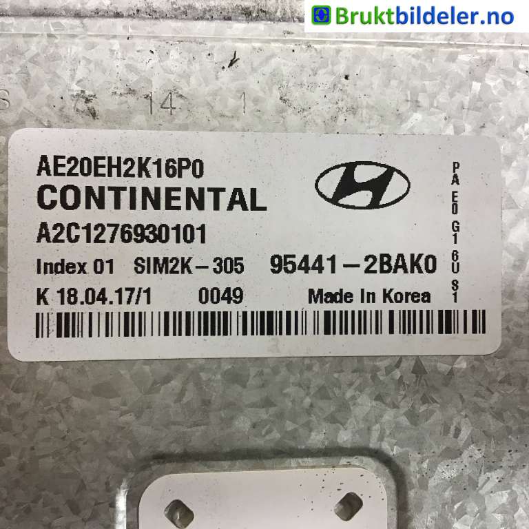 Styreenhet girkasse til Hyundai Ioniq Electric 2016-2019 (Fase 1)  (HYUNDAI|95441-2BAK0|A2C1276930101|)