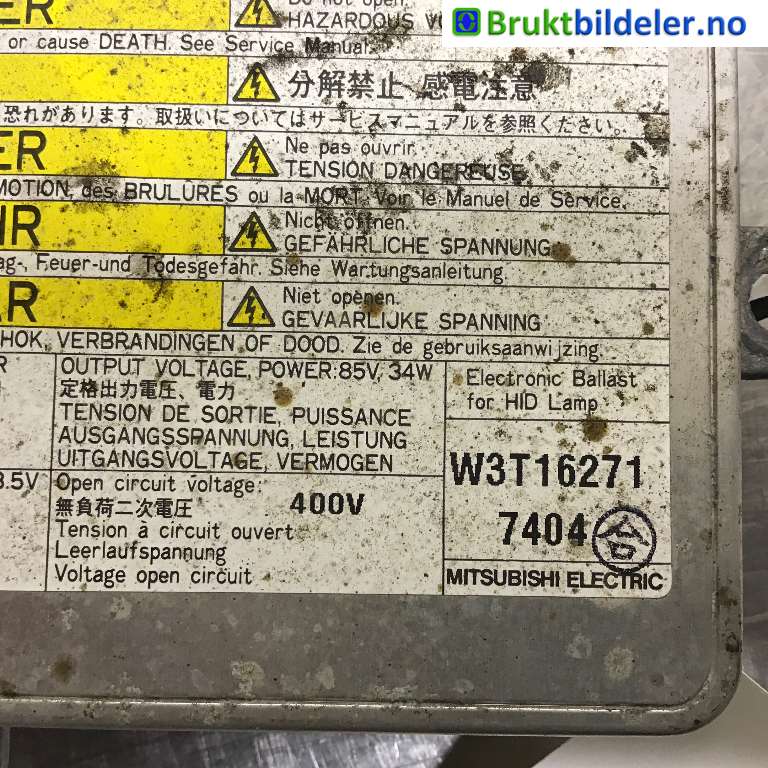 Styreenhet xenon/ballast til Mitsubishi Outlander 2007-2010 (Type II, Fase 1)  (MITSUBISHI|8301A769|W3T16271 7404|)