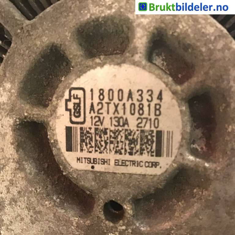 Dynamo til Mitsubishi Outlander 2012-2015 (Type III, Fase 1)  (MITSUBISHI|1800A334|A2TX1081B|)