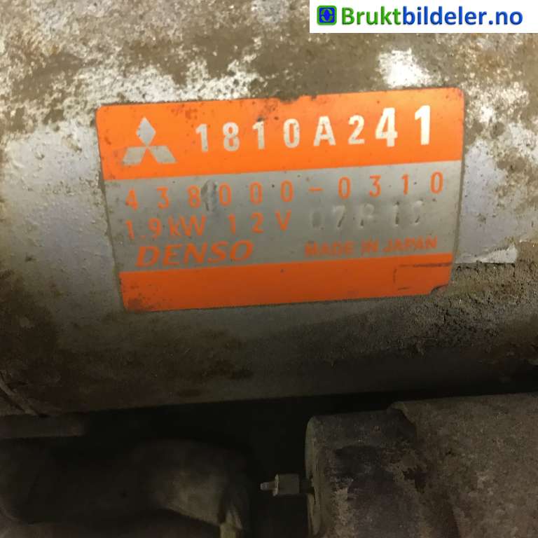 Starter diesel til Mitsubishi Outlander 2012-2015 (Type III, Fase 1)  (MITSUBISHI|1810A241|438000-0310|)