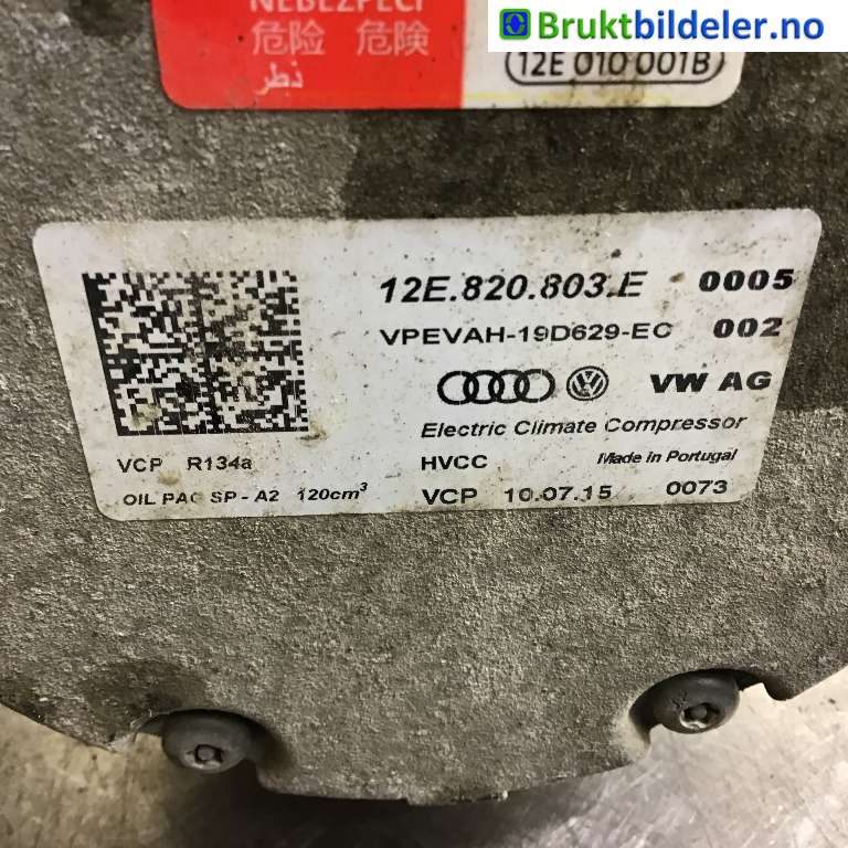 Aircondition kompressor til VW Passat 2015-2019 (Fase 1) (B8) (B8) (VOLKSWAGEN|12E 820 803 E|VPEVAH-19D629-EC|)