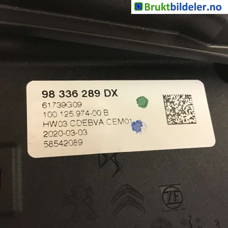 Girstang/girvelger automat til Peugeot 208 2019-->> (Type II)  (PEUGEOT|98336289DX|)
