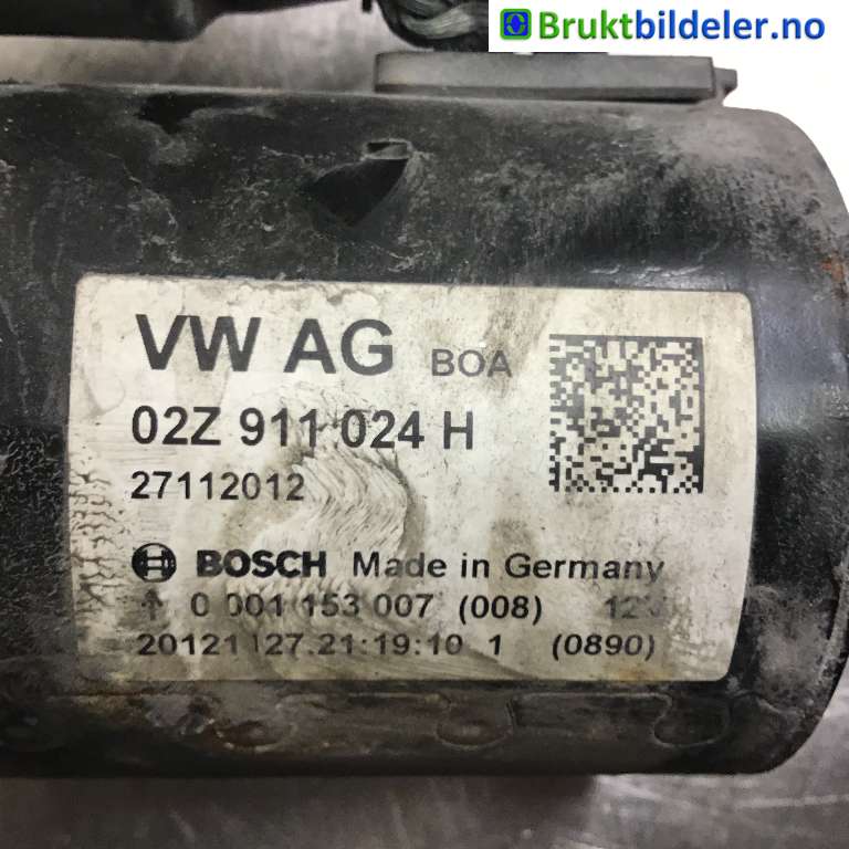 Starter diesel til Škoda Superb 2008-2015 (Type II)  (SKODA|02Z 911 024 H|0 001 153 007|)