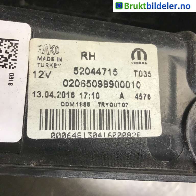 Baklykt høyre til Fiat Doblo 2010-->> (Type II)  (FIAT|52044715|02065099900010|)