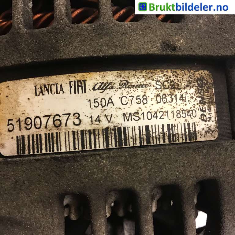 Dynamo til Fiat Doblo 2010-->> (Type II)  (FIAT|51907673|MS1042118540|)