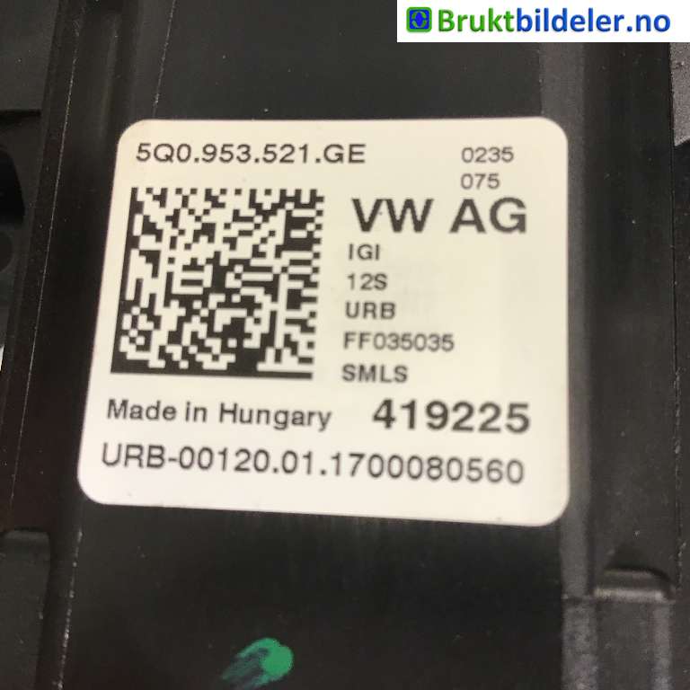 Bryter combi til Škoda Superb 2015-->> (Type III)  (SKODA|5Q0 953 521 GE|419225|)