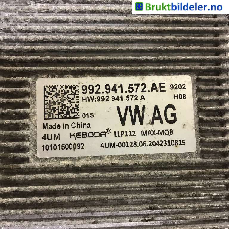 Styreenhet xenon/ballast til VW ID.3 2020-->>  (VOLKSWAGEN|992 941 572 AE|10101500092|)
