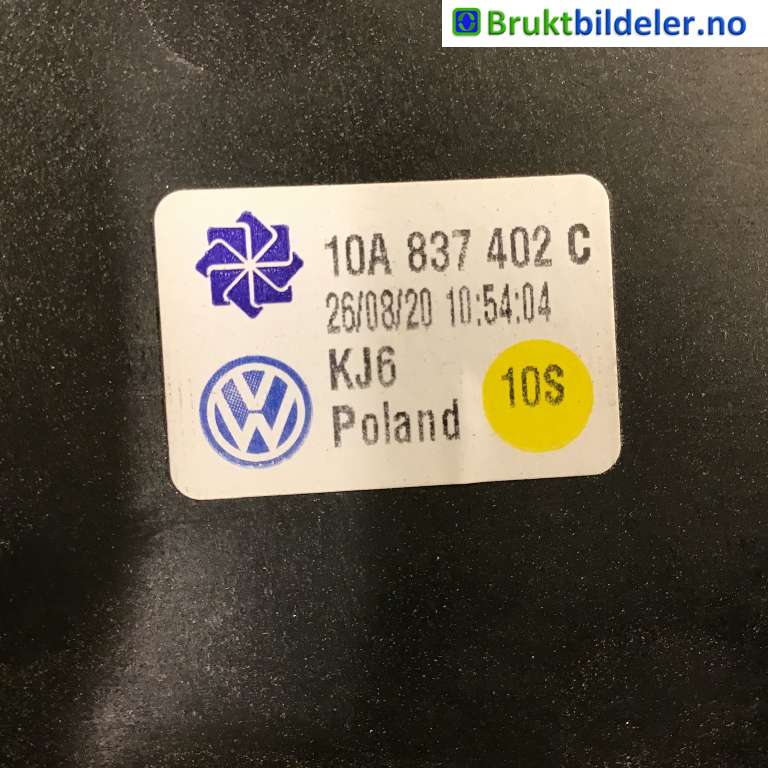 Ruteheis høyre foran til VW ID.3 2020-->>  (VOLKSWAGEN|10A 837 402 C||4K0 959 812 A)