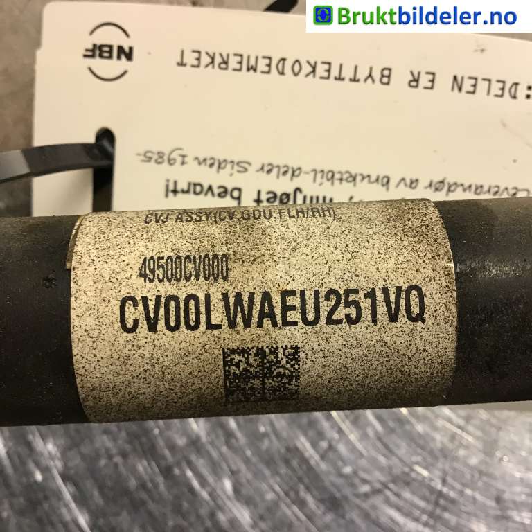 Drivaksel høyre foran, elbil til Kia EV6 2021-->>  (KIA|49500-CV000|)