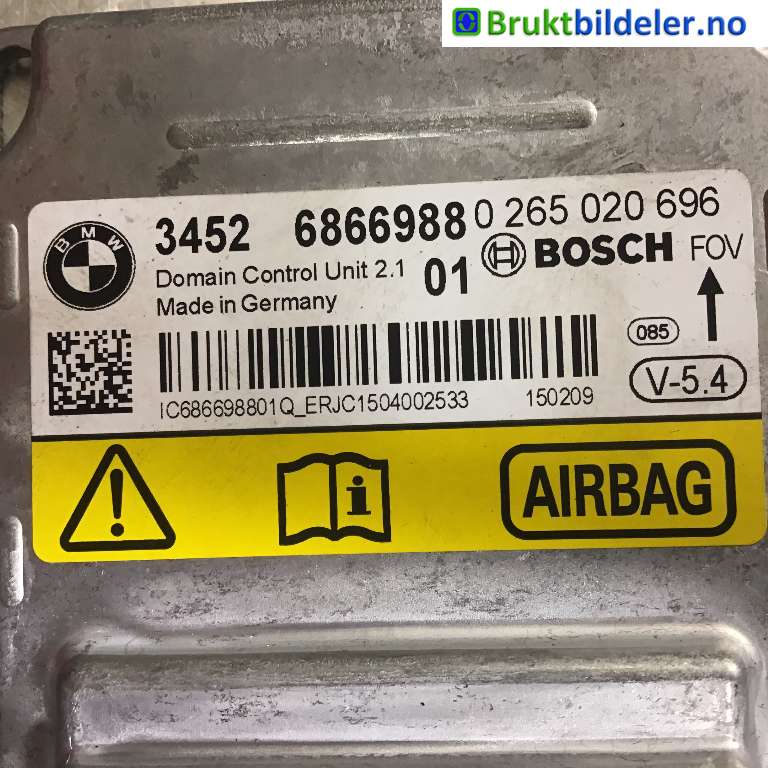 Airbag elektronikk til BMW 5-Serie 2010-2017 (F10/F11) (F10/F11) (BMW|34 52 6 866 988-01|0 265 020 696|)
