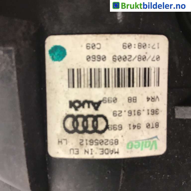 Tåkelykt venstre foran til VW CC 2008-2012 (PASSAT CC) (PASSAT CC) (VOLKSWAGEN|8T0 941 699|89205612|)