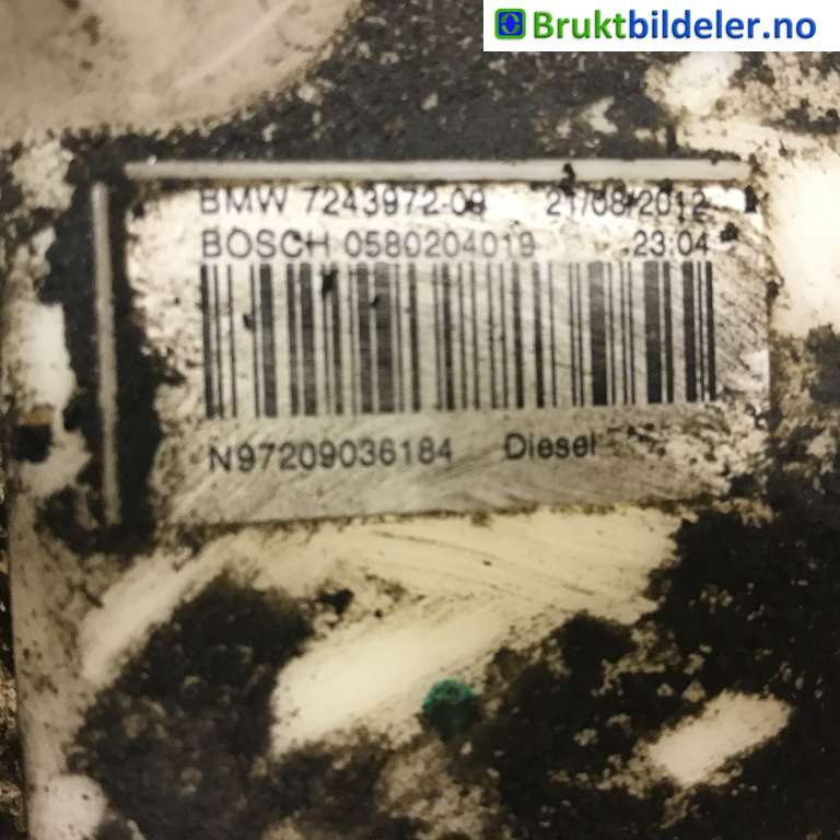 Dieselpumpe til BMW 3-Serie 2012-2018 (F30/F31/F34) (F30/F31/F34) (BMW|16 11 7 243 972|0 580 204 019|)