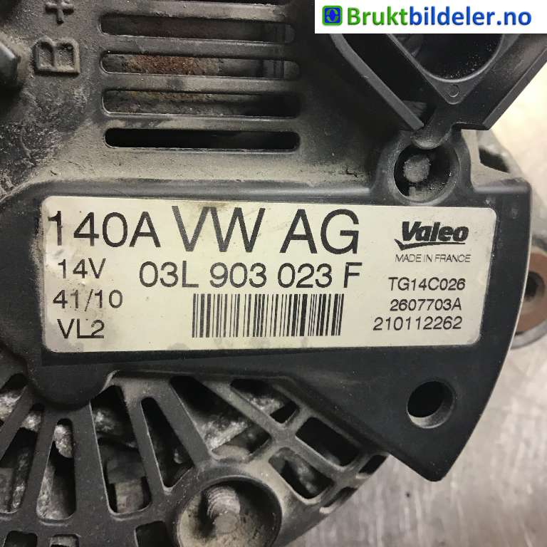 Dynamo til Škoda Octavia 2009-2013 (Type II, Fase 2)  (SKODA|03L 903 023 F|2607703A|TG14C026)